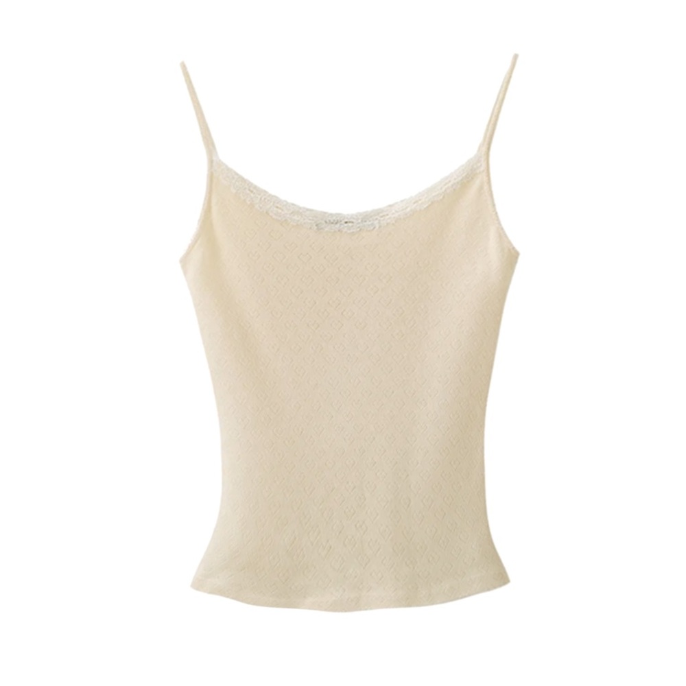 brandy melville heart eyelet top yellow ish color
